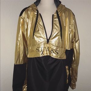 Black and gold windbreaker